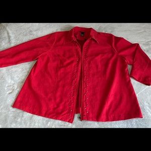 Red studded jacket w/ zipper